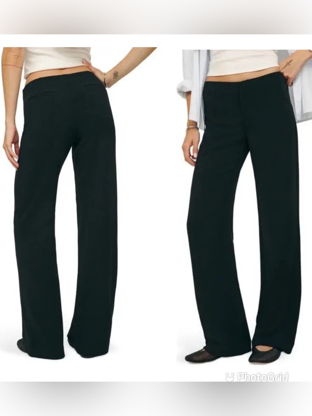 Reformation Vida Low Rise Pants in Pitch Black New with Tags! - Picture 3 of 6